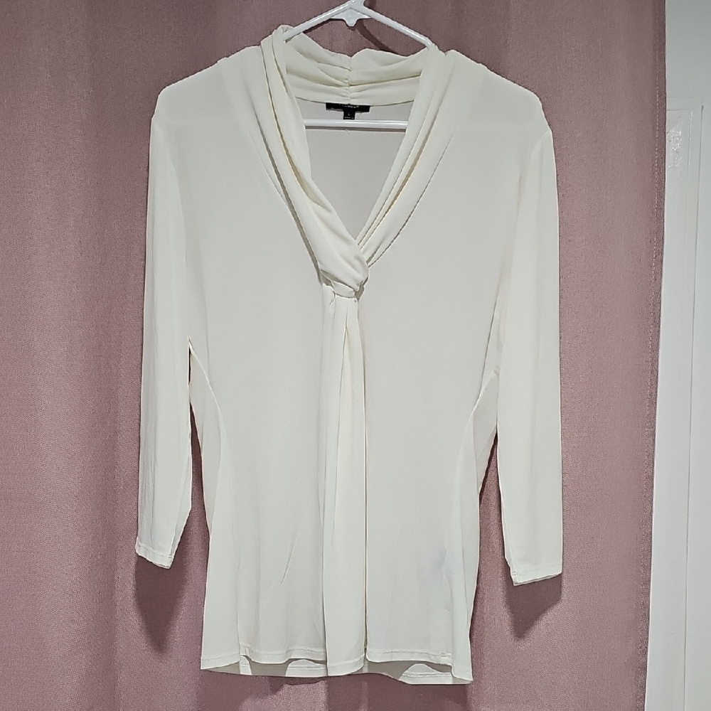 NWT Premise‎ Women's 3/4 Sleeves Stretch Semi-Sheer Blouse  Size Large